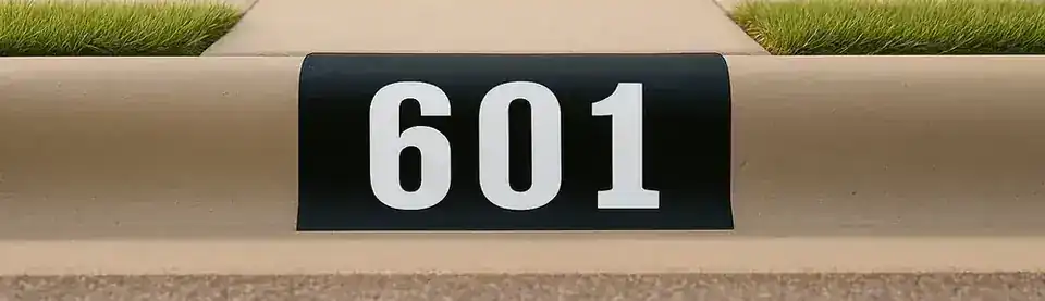 Black & White curb number painting