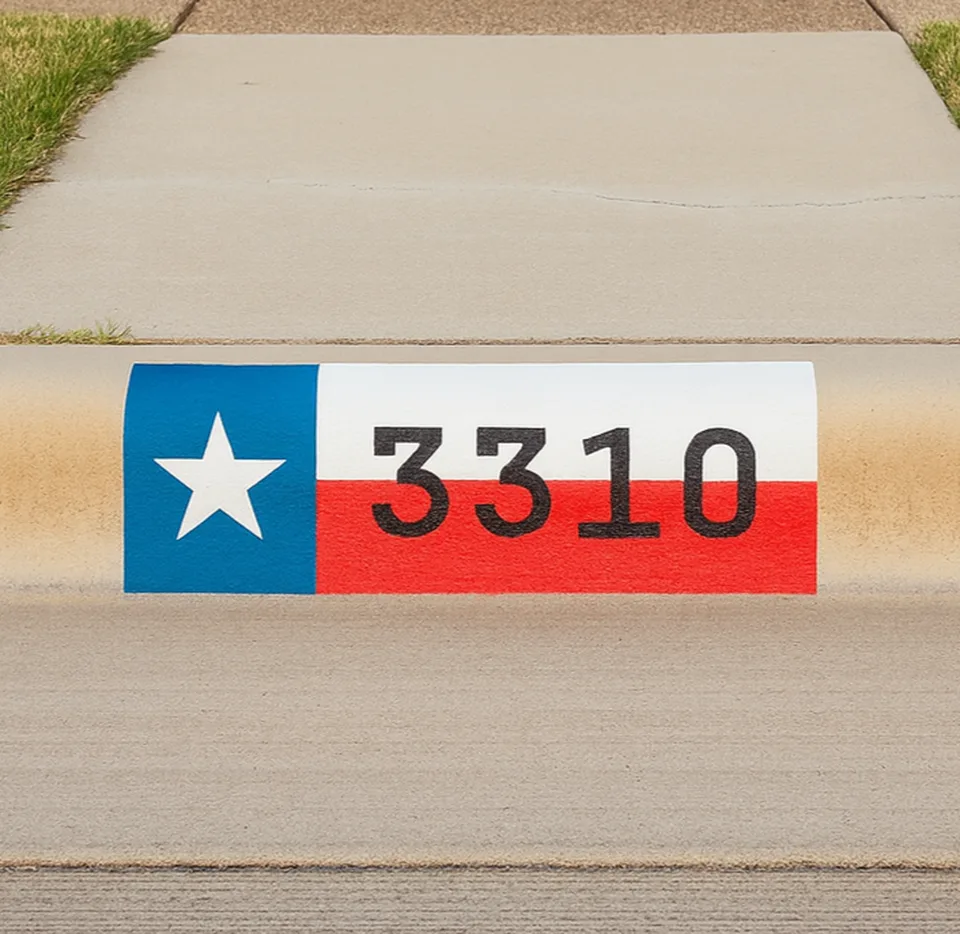 Curb Numbers Painted
